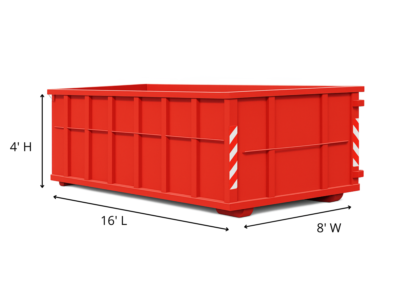 20-yard roll-off dumpster rental in Walnut Creek, CA — dimensions