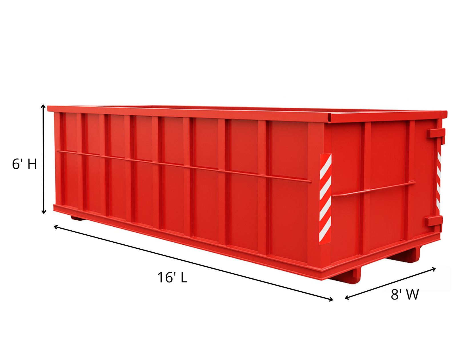 30-yard roll-off dumpster rental in Walnut Creek, CA — dimensions